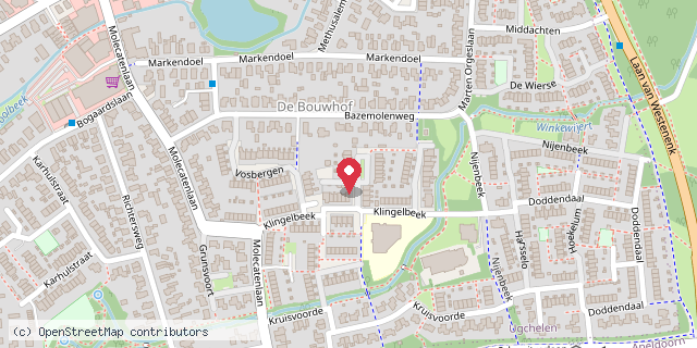 Een kaart met de locatie van KBS De Eloy
