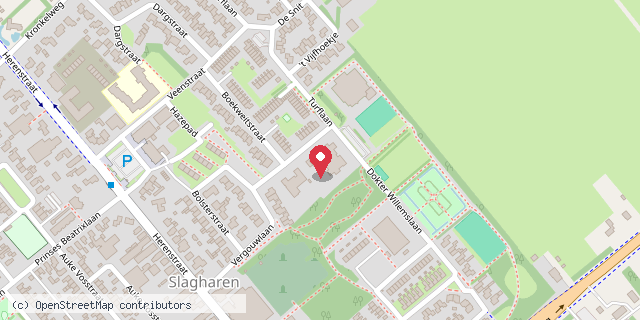 Een kaart met de locatie van KBS de Kwinkslag