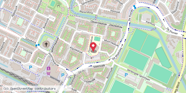 Een kaart met de locatie van KBS de Vuurvlinder