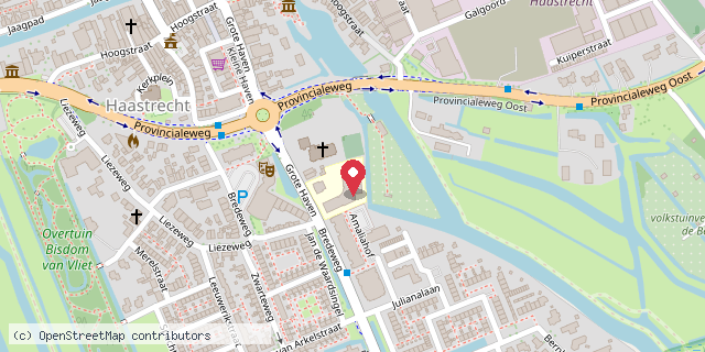 Een kaart met de locatie van KC Groene Kikker