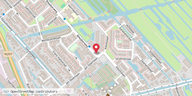 Een kaart met de locatie van KC Stolwijk