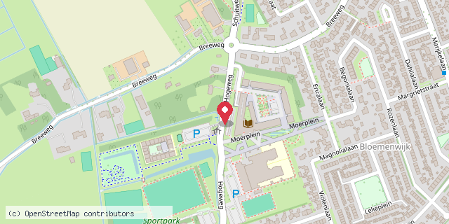 Een kaart met de locatie van Kibeo Moerplein