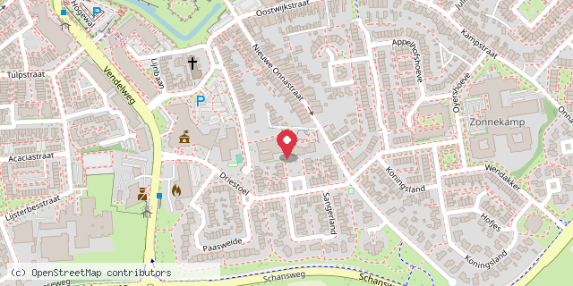 Een kaart met de locatie van Kindcentrum Bernard