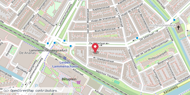 Een kaart met de locatie van Kinderminibieb