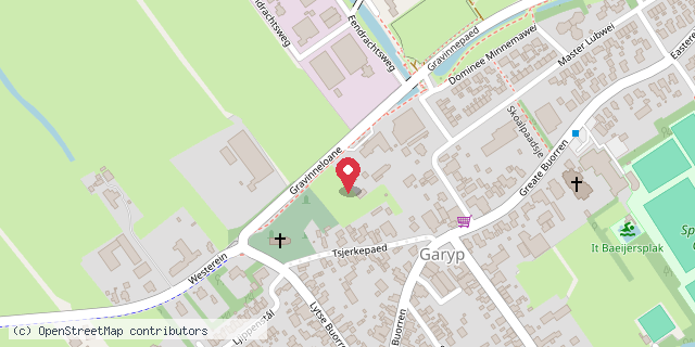 Een kaart met de locatie van Kinderopvang Garyp