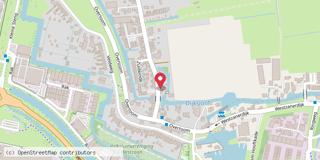 Een kaart met de locatie van Kindertuin Westzaan