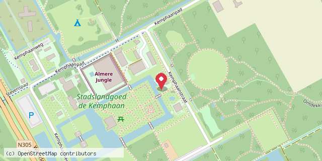 Een kaart met de locatie van Kindervakantieland