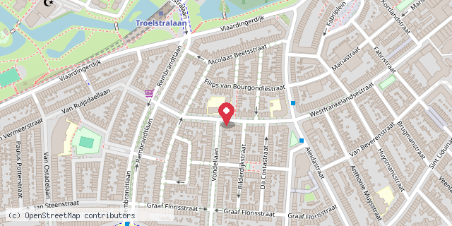 Een kaart met de locatie van KinderzwerfboekStation De Wieken