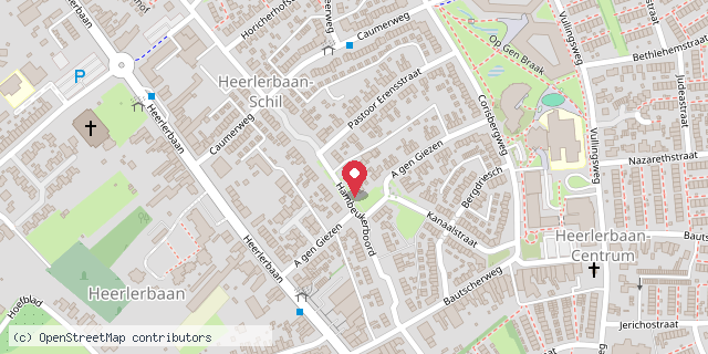 Een kaart met de locatie van Kinderzwerfboekstation Heerlerbaan
