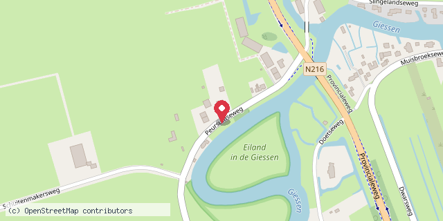 Een kaart met de locatie van Klein Peursum