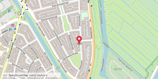 Een kaart met de locatie van Kleine Kloof Bieb