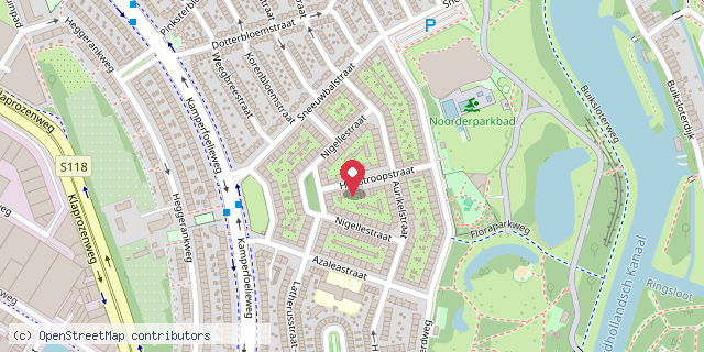 Een kaart met de locatie van Kleine minibieb in amsterdam noord