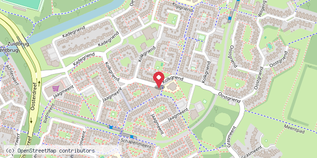 Een kaart met de locatie van Kolkgriend