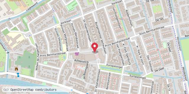 Een kaart met de locatie van Koudekerkse Ruilboekenkast