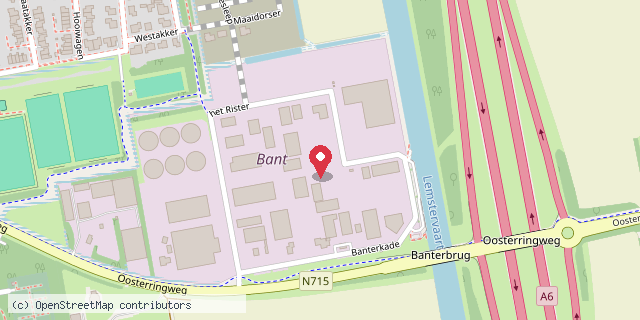 Een kaart met de locatie van Kringloop Bant
