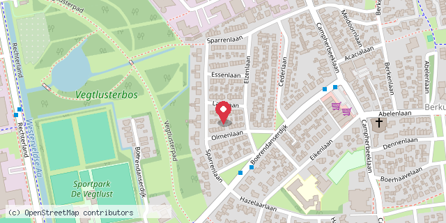 Een kaart met de locatie van Larixlaan 10