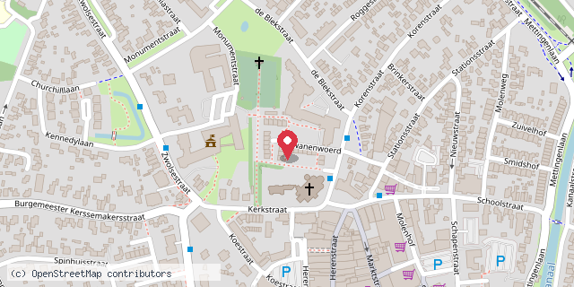 Een kaart met de locatie van Leergeld Salland
