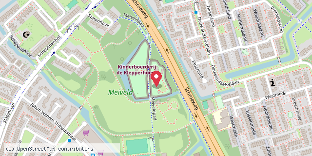 Een kaart met de locatie van Leeskastje De Klepperhoeve