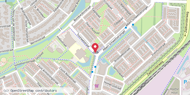 Een kaart met de locatie van Leger des Heils