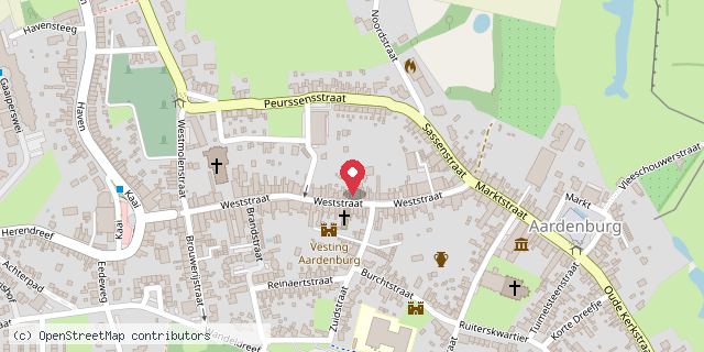 Een kaart met de locatie van Little Free Library Aardenburg