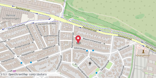 Een kaart met de locatie van Little Free Library Scheveningen