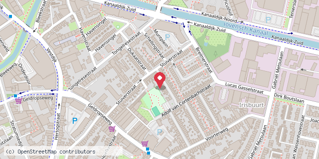 Een kaart met de locatie van Lodewijk Houbenstraat 4 - Irisbuurt