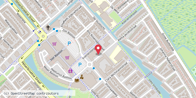 Een kaart met de locatie van Logopediepraktijk Velserbroek