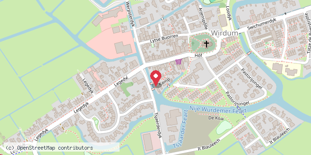 Een kaart met de locatie van Lytse minibieb Wirdum