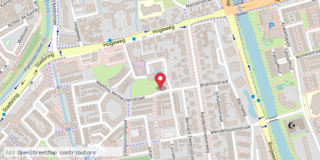 Een kaart met de locatie van MBO Amersfoort MV
