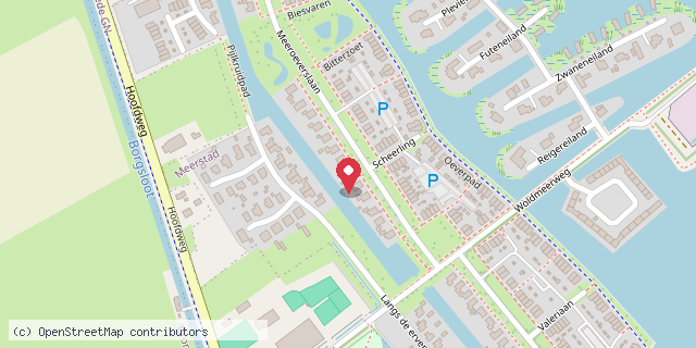 Een kaart met de locatie van Meerstad Minibieb