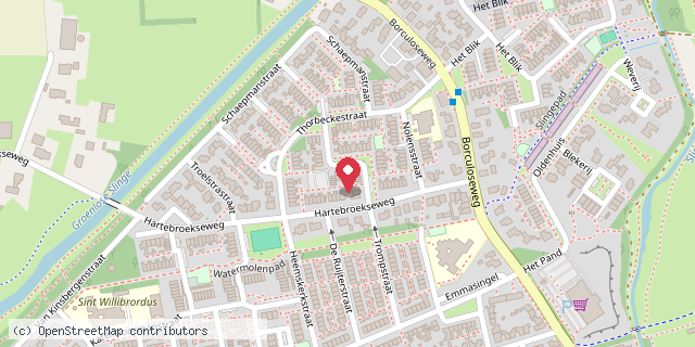 Een kaart met de locatie van Merakelse Minibieb