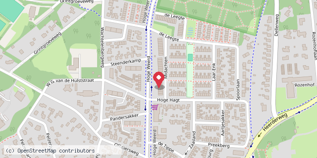 Een kaart met de locatie van Mevrouw Merel