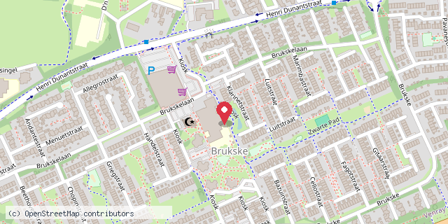 Een kaart met de locatie van MFC brukske
