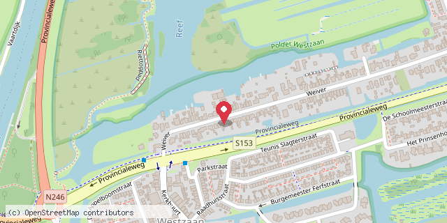 Een kaart met de locatie van Mini bieb aan Weiver 43 in Westzaan