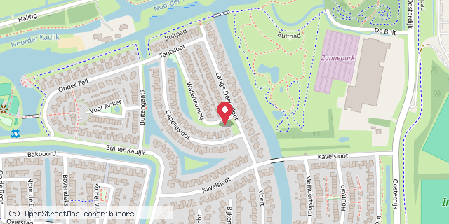 Een kaart met de locatie van Mini Bieb de Kat, Kinderzwerfboekstation