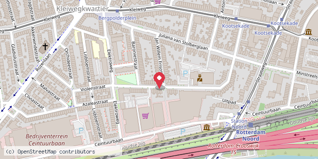Een kaart met de locatie van Mini bieb in het Kleiweg kwartier