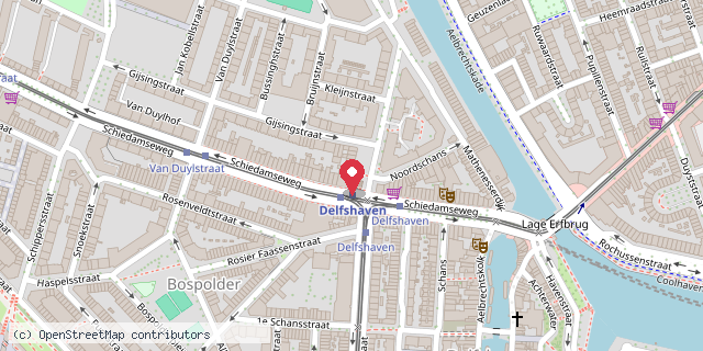 Een kaart met de locatie van Mini Bieb Rotterdam