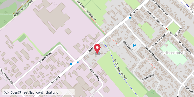Een kaart met de locatie van Mini Bieg D'r Bosch