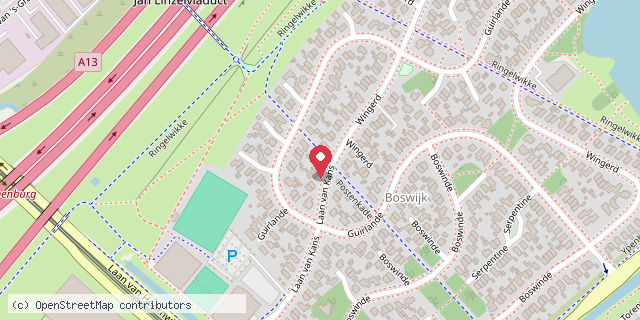 Een kaart met de locatie van Mini-Bieb Postenkade