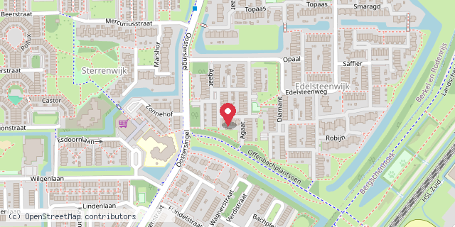 Een kaart met de locatie van Minibibliotheek Agaat
