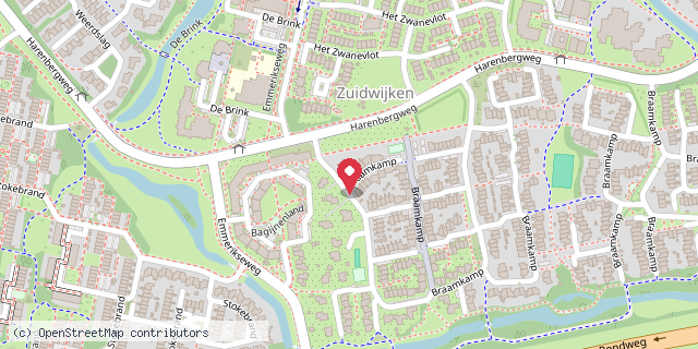 Een kaart met de locatie van Minibieb