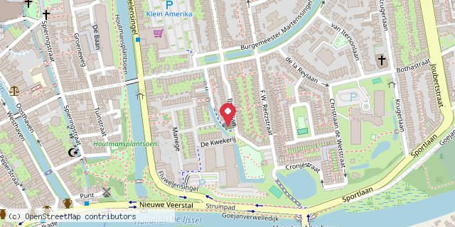 Een kaart met de locatie van Minibieb - IJssellaan Gouda
