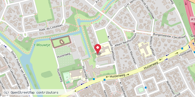Een kaart met de locatie van Minibieb 't Mouwtje
