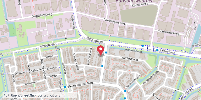 Een kaart met de locatie van Minibieb 't Veldbloempje