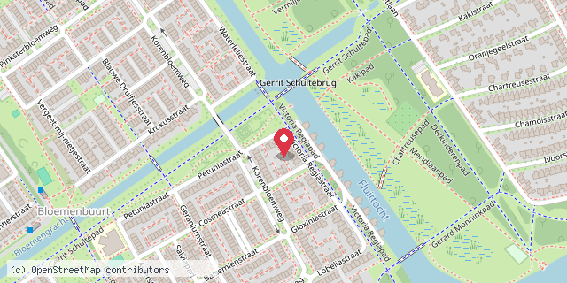 Een kaart met de locatie van minibieb *Het Blije Boek*