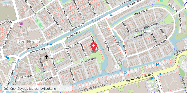Een kaart met de locatie van Minibieb aan de Oude Veiling (Den Hoorn)