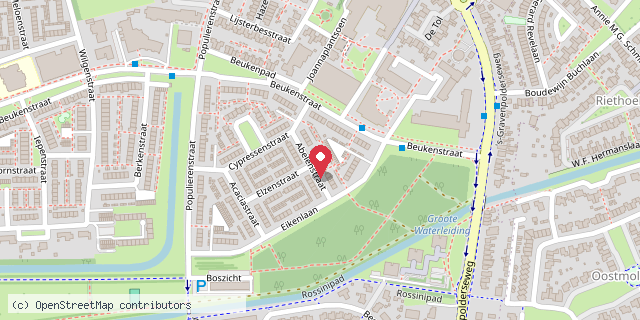 Een kaart met de locatie van Minibieb Abelenstraat
