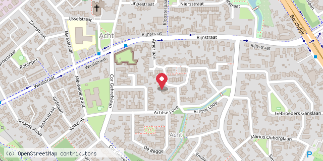 Een kaart met de locatie van Minibieb Acht - Amerlaan 33