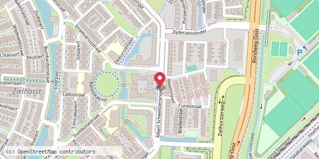Een kaart met de locatie van Minibieb Albertje