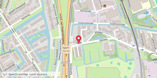 Een kaart met de locatie van Minibieb Amerbachstraat Rotterdam